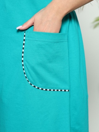 Халат женский бирюза с полосками