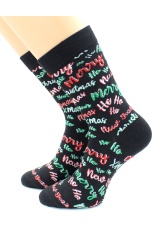Носки мужские Новогодние надписи (х/б)